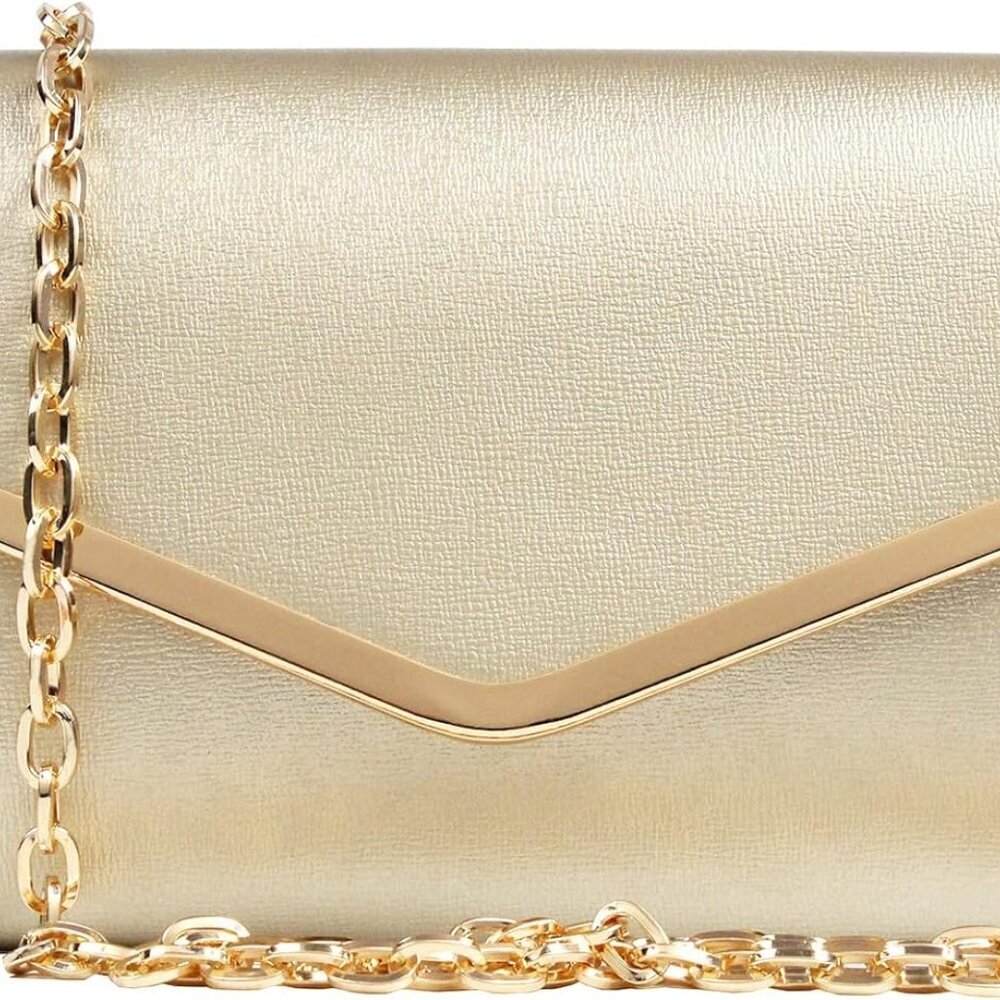 Multi-Functional Gold Clutch - Compact Evening Pu… - image 1